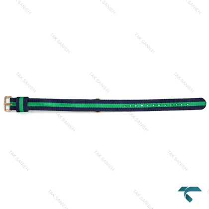 بند برزنتی دنیل ولینگتون زنانه سبز سرمه ای سگک رزگلد DW-Strap-8164-L