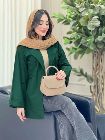 مانتو جیب پیله آستین پاگن بهنوش
