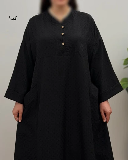 پیراهن مانتویی مشکی مدل حنا (ویژه محرم)