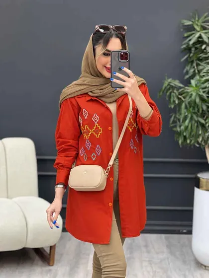 مانتو لینن طرح لوزی