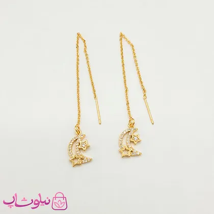 گوشواره بخیه ای YSX طرح ماه و ستاره طلایی