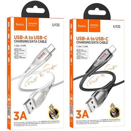 کابل تایپ سی هوکو HOCO مدل U133 جریان 3 آمپر 1.2 متر