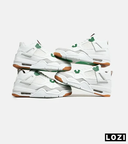 کتانی ساق‌دار زنانه و مردانه سفید سبز Nike air jordan 4