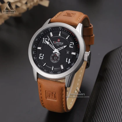 ساعت مردانه بند قهوه‌ای Naviforce NF9229BS