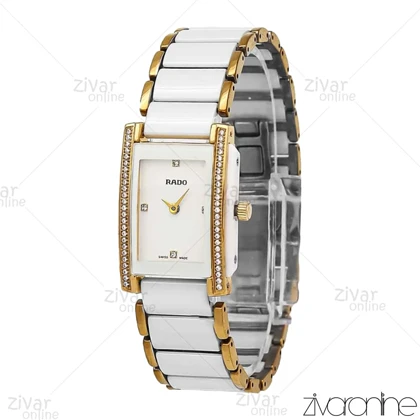 ساعت رادو زنانه دورنگ طلایی دور نگین 106729