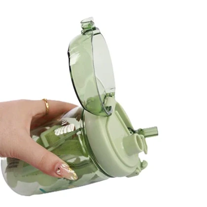 قمقمه اکرولیک طرح دار رنگ سبز 550 میل