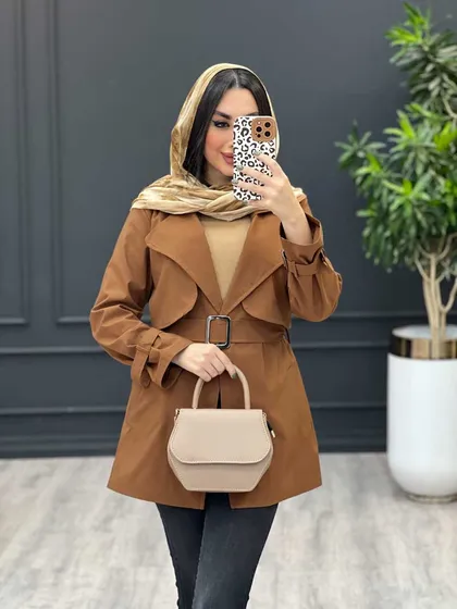 بارانی کمردار آستین سگک