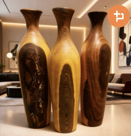 گلدان چوبی مینیمال