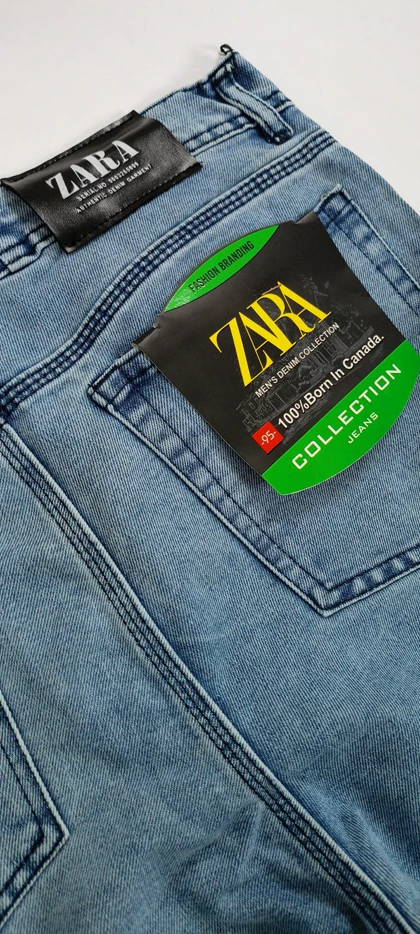 شلوار لی مردانه مام فیت یخی ZARA