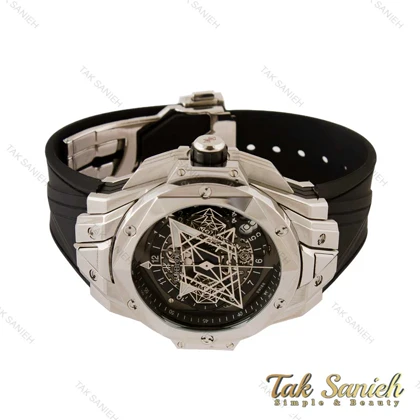 ساعت هابلوت کهکشانی مردانه سیلور پشت شیشه ای Hublot-4345-G