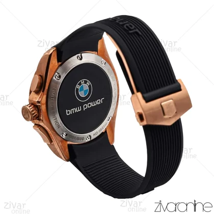ساعت تگ هویر کررا مردانه رزگلد مشکی بند رابر مدل (BMW) 106070