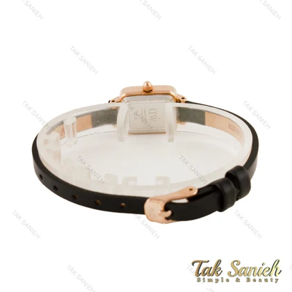 ساعت DW مستطیلی مینی زنانه بند چرم مشکی صفحه سبز DW-5801-L