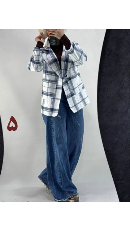 کت دو جیب چهارخونه زنانه 44174