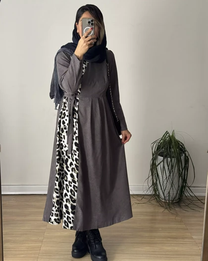 پیراهن پاییزه پلنگی