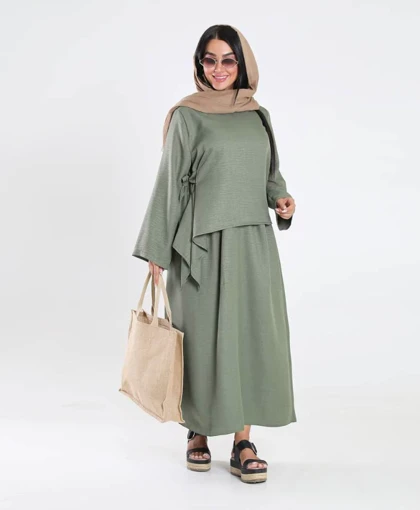 بلوز دامن کنار گره‌ای