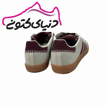کتانی آدیداس سامبا سفید زرشکی مخمل اورجینال