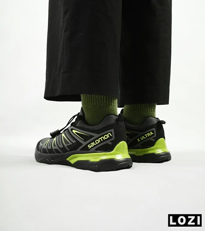 کفش کتانی مشکی سبز سالومون Salomon X ULTRA