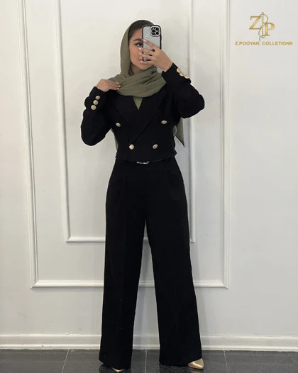 کت و شلوار زنانه کراپ مجلسی