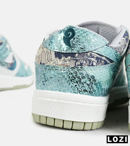 کفش کتانی مردانه و زنانه آبی سفید NIKE dunk low steam puppet