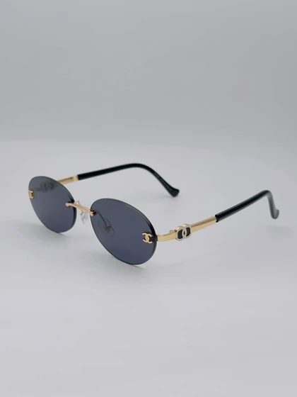 عینک آفتابی زنانه بیضی ترند شنل CAHNELمدلSG-0025-Oval Rimless Glasses پینترسی اقساطی
