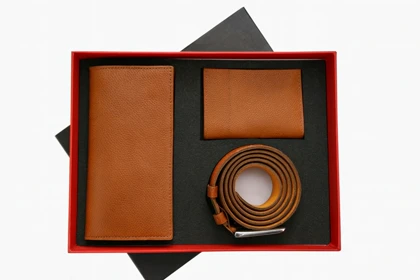 ست چرم طبیعی عسلی