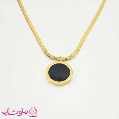 گردنبند دخترانه بولگاری سفید و مشکی دورو