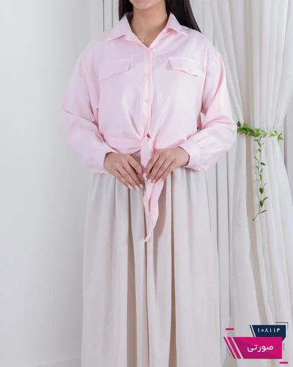 شومیز وارداتی گره‌ای جیب نما FASHION
