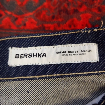 شلوار جین بگ استایل سرمه‌ای خام شور bershka بدون جنسیت کد 399
