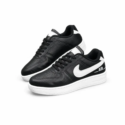 کفش کتانی مردانه زنانه و بزرگ پا مدل ایرفورس مشکی سفید Nike Air Force