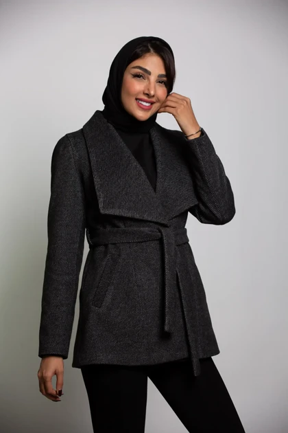 پالتو زنانه یقه آمریکایی کجراه