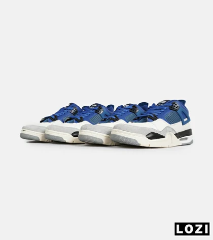 کتانی ساق‌دار زنانه و مردانه آبی سفید Nike air jordan 4
