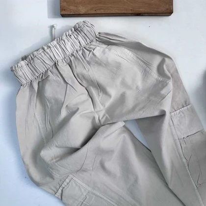 سه تیکه کتان دخترانه مانتو جلیقه با شلوارکارگو