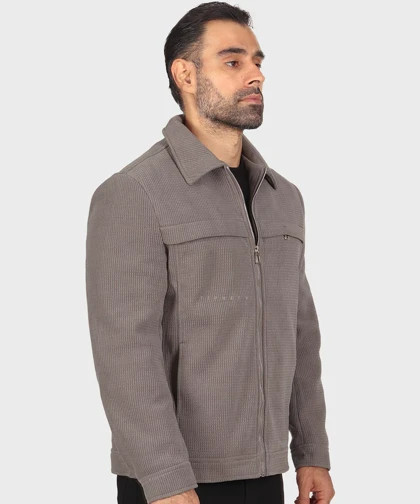 کت کتان زیپ‌دار و داخل خز 2603