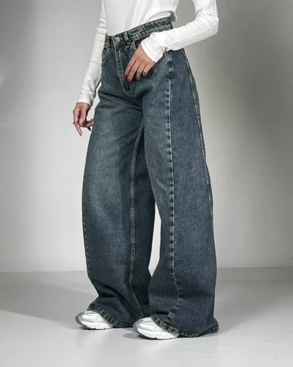 شلوار شافل  آبی کثیف کد 1000194