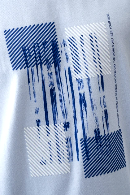 تیشرت بیسیک یقه گرد چاپی مردانه