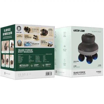 ماساژور بدن چهارگانه گرین لاین Green Lion مدل GNQDFORMG38BK