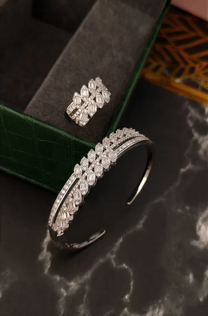 ست دستبند و انگشتر جواهری S71