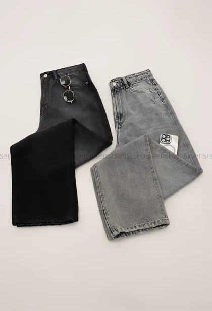 شلوار جین نیم بگ رگولارکد1005006