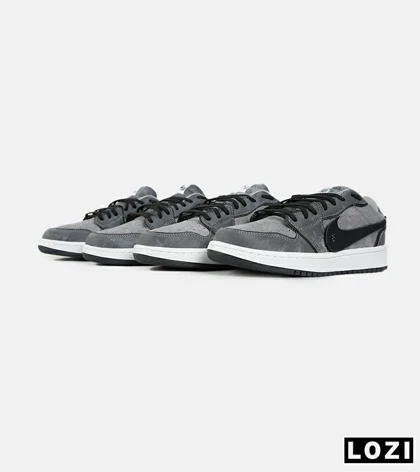 کفش کتانی مردانه و زنانه طوسی مشکی NIKE jordan 1