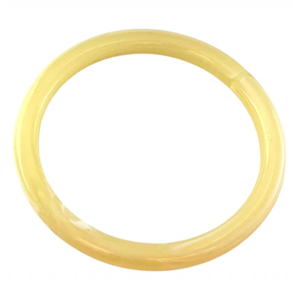 دستبند بنگل زنانه رزینی تکه مدل وانیرا شیری‑زرد