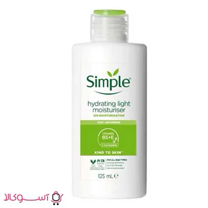 کرم مرطوب کننده و آبرسان سیمپل مدل hydrating light حجم 125 میل