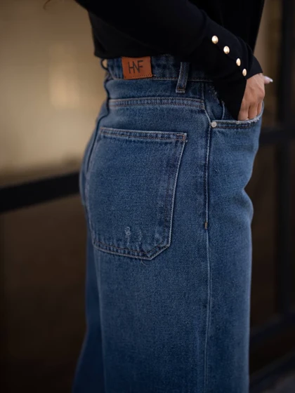 شلوارجین زنانه مدل وایدلگ قد110 شناسه71526