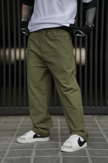 شلوار لینن سبز فرمی پارچه درجه یک مراکشی سبک و فوق‌العاده خنک صددرصد نخ