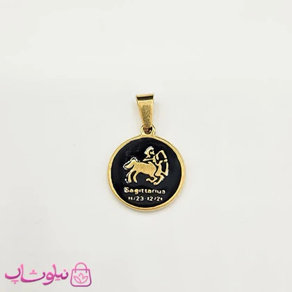 گردنبند ماه تولد آذر برج قوس (Sagittarius) استیل طلایی مشکی (ظریف) کد 130