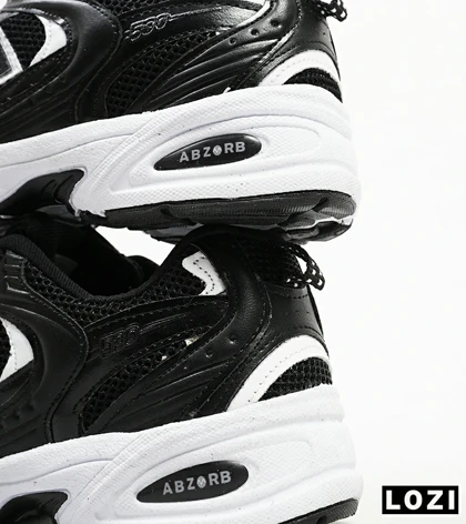 کفش کتانی زنانه و مردانه مشکی سفید NEW BALANCE 530 مدل 4124