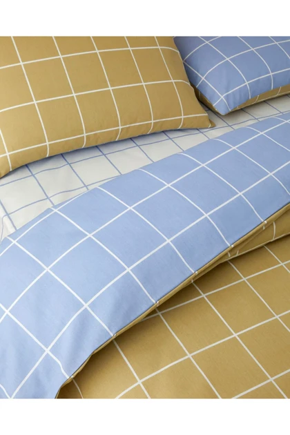 سرویس روتختی دو نفره English Home مدل Gridline روتختی با ملحفه