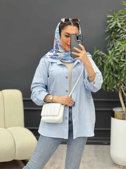 مانتو برش‌دار دو جیب روژین