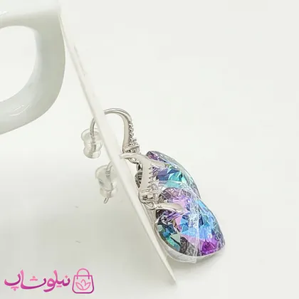 گوشواره ژوپینگ با کریستال سواروسکی آبی بنفش