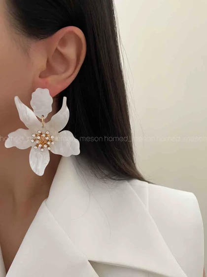 گوشواره گل سرامیکی
