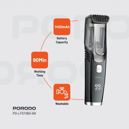 ماشین اصلاح شارژی پورودو Porodo مدل PD-LFST063-BK با قابلیت مکش